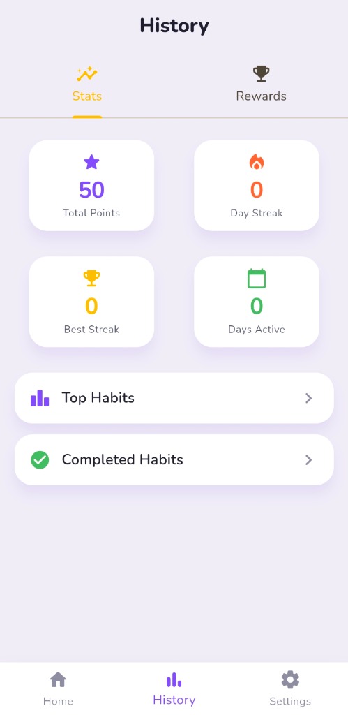 Track history and streaks